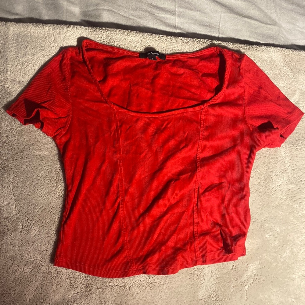 Red crop top, size large